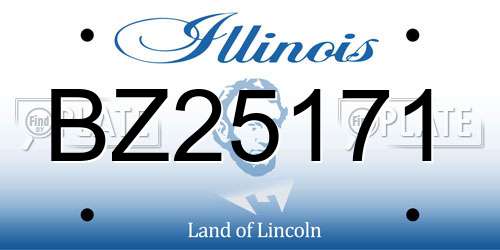 BZ25171 Illinois License Plate