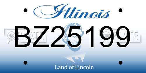 BZ25199 Illinois License Plate