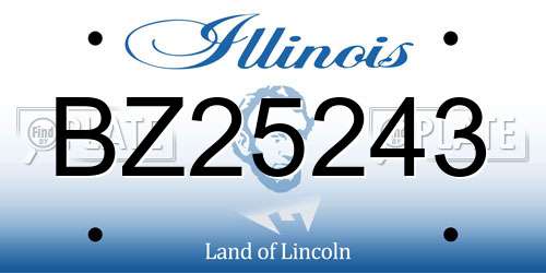 BZ25243 Illinois License Plate
