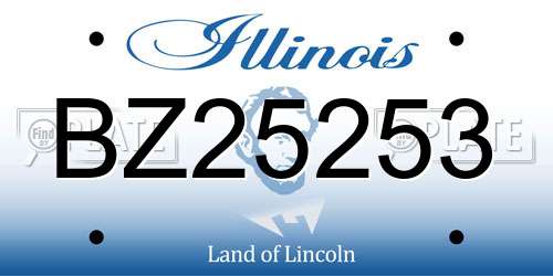 BZ25253 Illinois License Plate