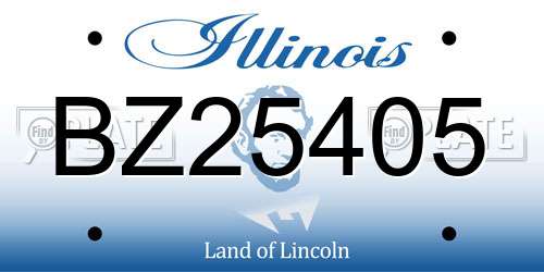 BZ25405 Illinois License Plate