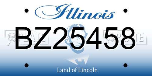 BZ25458 Illinois License Plate