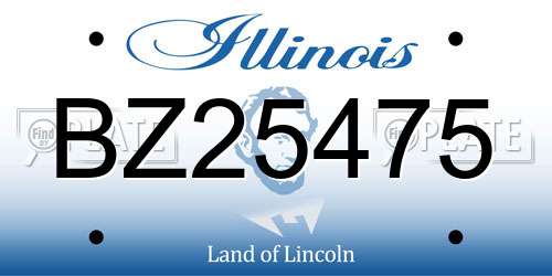 BZ25475 Illinois License Plate