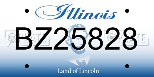 BZ25828 Illinois License Plate