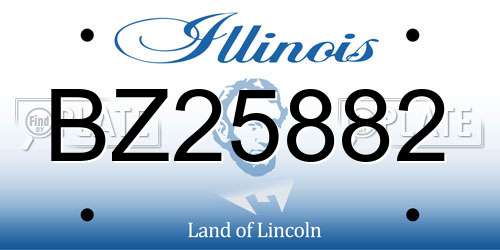 BZ25882 Illinois License Plate