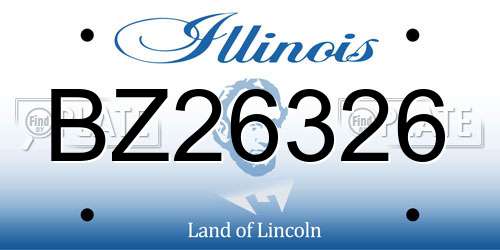 BZ26326 Illinois License Plate