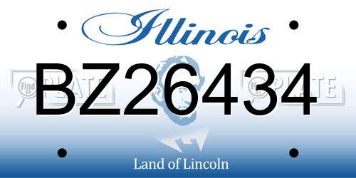 BZ26434 Illinois License Plate