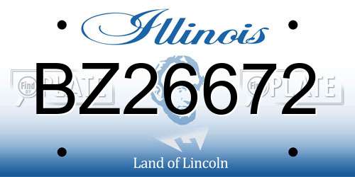 BZ26672 Illinois License Plate