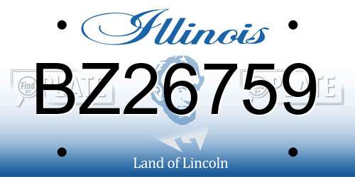BZ26759 Illinois License Plate