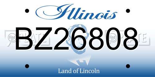 BZ26808 Illinois License Plate