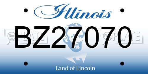 BZ27070 Illinois License Plate