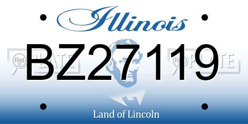 BZ27119 Illinois License Plate