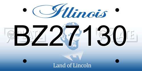 BZ27130 Illinois License Plate