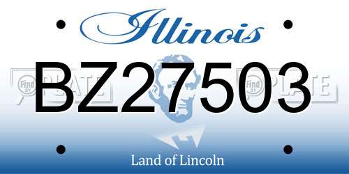 BZ27503 Illinois License Plate