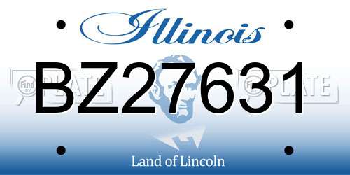 BZ27631 Illinois License Plate