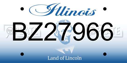 BZ27966 Illinois License Plate