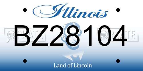 BZ28104 Illinois License Plate