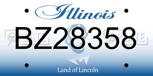 BZ28358 Illinois License Plate