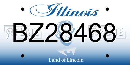 BZ28468 Illinois License Plate