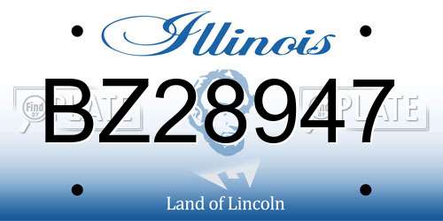 BZ28947 Illinois License Plate