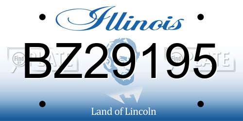 BZ29195 Illinois License Plate