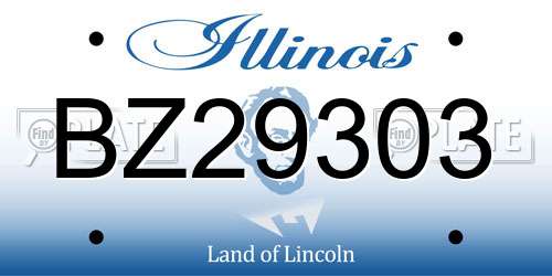 BZ29303 Illinois License Plate