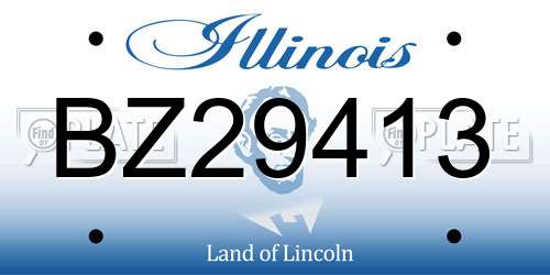BZ29413 Illinois License Plate