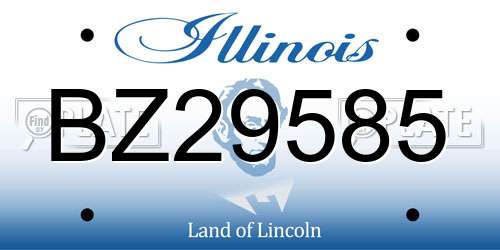BZ29585 Illinois License Plate