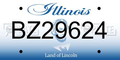 BZ29624 Illinois License Plate