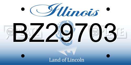 BZ29703 Illinois License Plate
