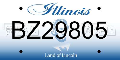 BZ29805 Illinois License Plate