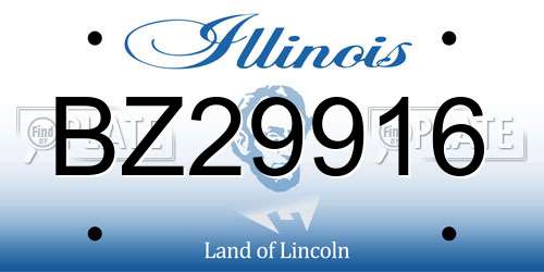BZ29916 Illinois License Plate