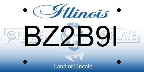 BZ2B9I Illinois License Plate