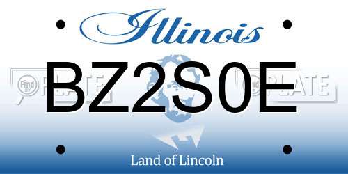 BZ2S0E Illinois License Plate