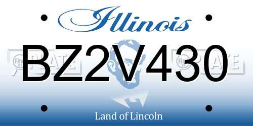 BZ2V430 Illinois License Plate