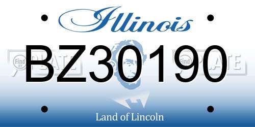 BZ30190 Illinois License Plate