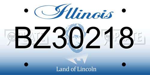 BZ30218 Illinois License Plate