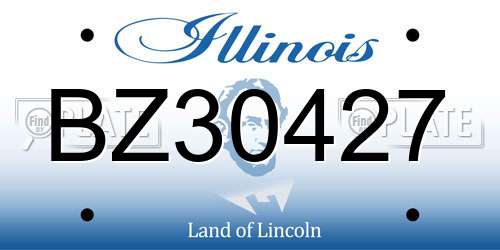 BZ30427 Illinois License Plate
