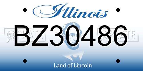 BZ30486 Illinois License Plate