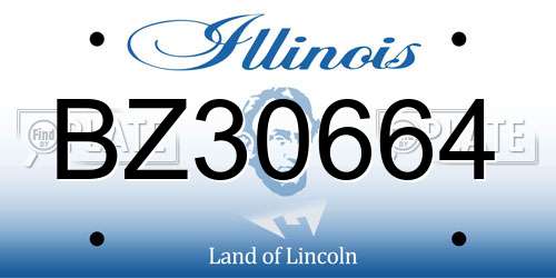 BZ30664 Illinois License Plate