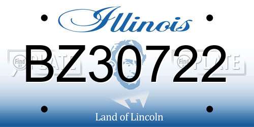 BZ30722 Illinois License Plate