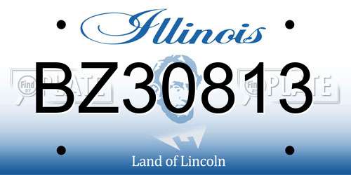 BZ30813 Illinois License Plate