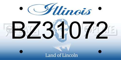 BZ31072 Illinois License Plate