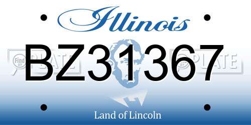 BZ31367 Illinois License Plate