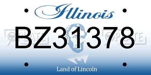 BZ31378 Illinois License Plate