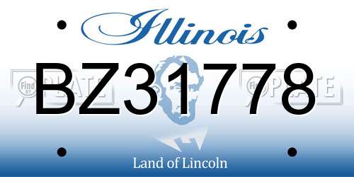 BZ31778 Illinois License Plate