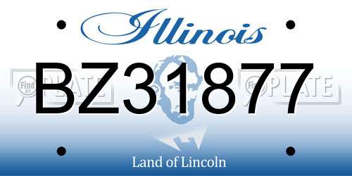 BZ31877 Illinois License Plate