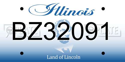 BZ32091 Illinois License Plate