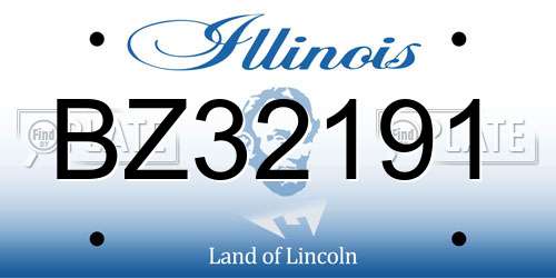 BZ32191 Illinois License Plate