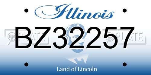 BZ32257 Illinois License Plate